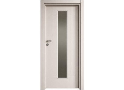 Beigefarbene PVC-Innentür Moderne Holztür mit Glas Premium-Türen