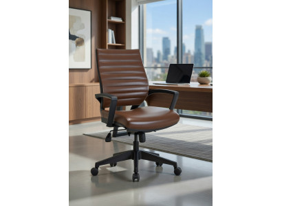 Bequemer Bürostuhl mit Kunstlederbezug und ergonomischer Rückenlehne