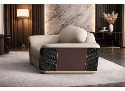 Stilvoller Beiger Wohnzimmer Sessel Luxuriöser 1-Sitzer Polstermöbel
