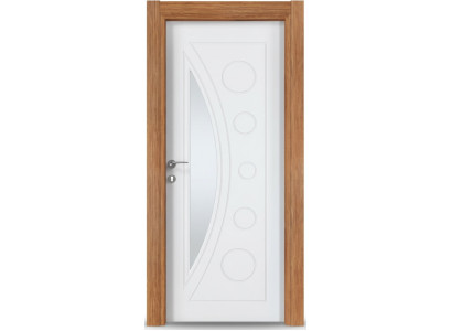 Elegante weiße Zimmertür mit Glas Designertür Türen für zu Hause