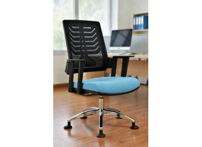 Höhenverstellbarer Bürostuhl mit ergonomischer Rückenlehne und stabilem Design
