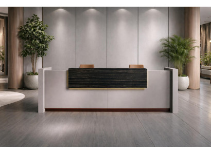 Moderne Graue Empfangstheke Exklusive Arbeitszimmer Holz Möbel
