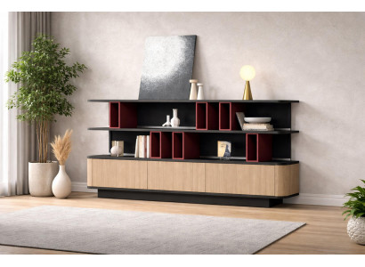 Hellbraunes Sideboard Designer Anrichte Luxuriöse Holz Kommode
