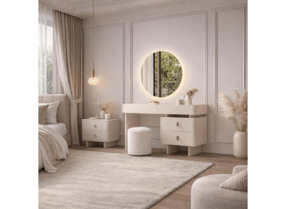 Modernes beiges Schlafzimmer-Set Kommode weicher Hocker Schlafzimmermöbel