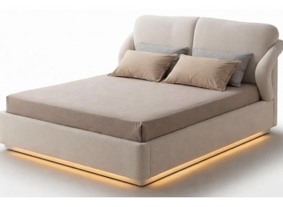 Stilvolles beiges Bett weiches Bett Designer-Bett Schlafzimmermöbel
