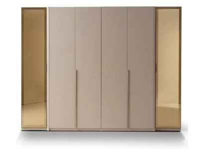 Beiger,moderner Schrank großer Holzschrank mit 4 Türen Schlafzimmermöbel