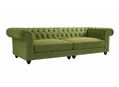 Elegantes Grün 4-Sitzer Chesterfield Sofa Luxuriöses Wohnzimmermöbel