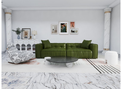 Wohnzimmergarnitur 4+1 Sitzer Runder Couchtisch Moderne Sofagarnitur