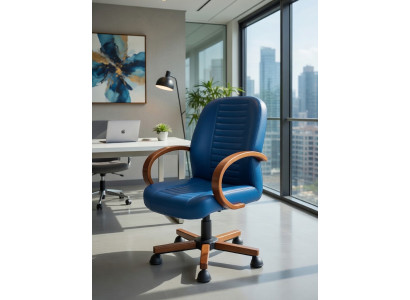 Komfortabler Bürosessel Blau für ergonomisches Sitzen