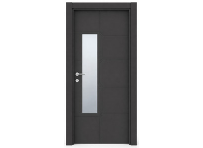 Stilvolle schwarze Zimmertür mit Glas zuverlässige Tür Haustüren