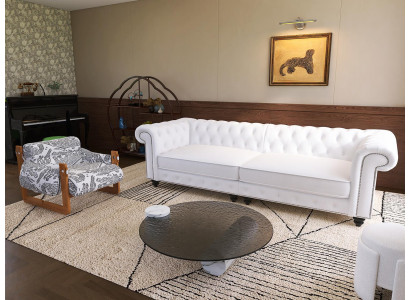 Wohnzimmergarnitur 3+1 Sitzer Luxuriöser Runder Couchtisch Elegante Set