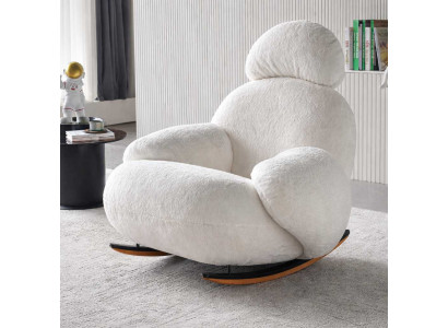 Weißes Schaukelstuhl Design Luxuriös Möbel Wohnzimmer Modernes Sessel