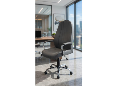Bürosessel Schwarz mit ergonomischer Polsterung und Metallrahmen