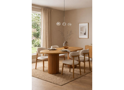 Stilvolles braunes Esszimmer-Set Esstisch aus Holz Stühle Esszimmermöbel