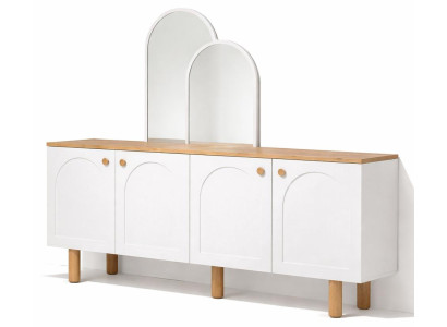 Moderne weiße Konsole und Design-Spiegel  Möbel für das Schlafzimmer