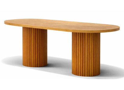 Brauner Esstisch aus Holz Moderner ovaler Tisch Esszimmermöbel