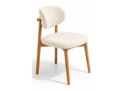 Weißer gepolsterter Esszimmerstuhl  Küchenstuhl  Designerstuhl  Esszimmermöbel