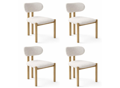 Elegantes weißes Stuhlset  Küchenstuhl  Esszimmerstuhl  Polsterte Stühle
