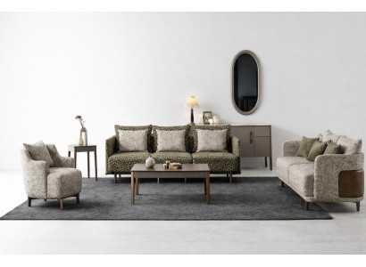 Elegantes Möbelset mit 4-Sitzer und 3-Sitzer Sofa sowie Sessel