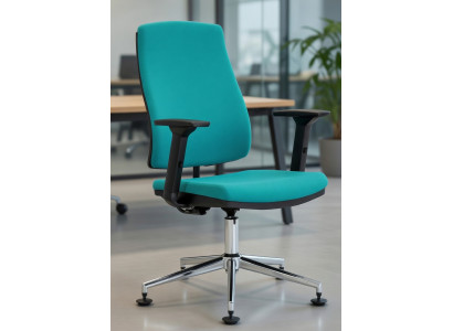 Ergonomischer Bürosessel Türkis mit stabilem Metallgestell