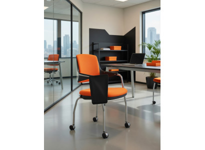 Bürosessel Orange mit stabiler Basis und ergonomischem Design