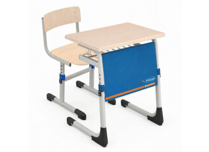 Schulmöbel Set höhenverstellbar mit Holzoptik und Metallgestell