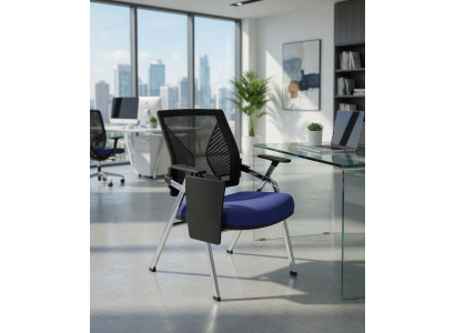 Moderner Bürosessel mit ergonomischer Rückenlehne und Metallgestell