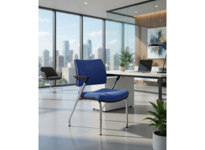 Bürosessel blau mit ergonomischem Design und robustem Metallgestell
