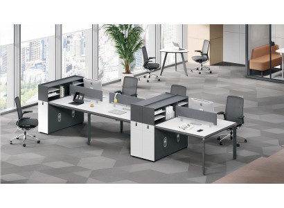 Grau-Weißer Arbeitstisch Exklusive Bürotische Ergonomische Möbel