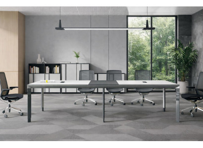 Grau-Weißes Besprechungstisch Designer Konferenztisch Holzmöbel