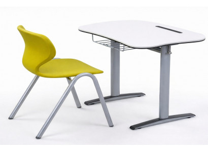 Schulbank FlexiWave mit ergonomischem Stuhl und modernem Design