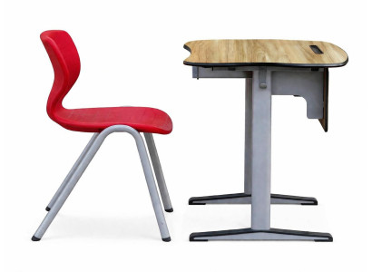 Ergonomische Schulbank mit modernem Stuhl Set in Holzoptik Design