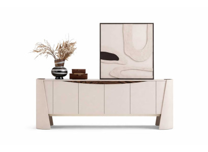 Designer Sideboard 230 cm Beige Holz Modern Esszimmer Kommode