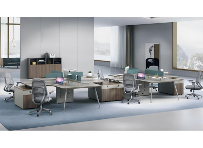 Designer Beiger Eckschreibtisch Arbeitszimmertische Holztische