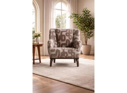 Schicker Gemusterter Sessel Designer Polstermöbel Edler Einzelsessel
