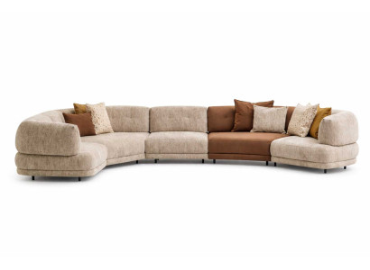 Designer Ecksofa U- Form Moderner Sofa Beige Polstermöbel