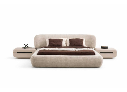 Designer Schlafzimmer Bett mit Nachttische Moderner Komplettes