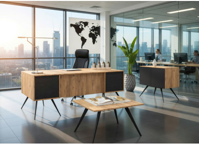 Elegantes Büro Set mit Schreibtisch Sideboard und Couchtisch