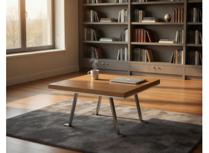 Stilvoller Couchtisch Holz Metall minimalistisch modern