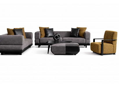 Sofagarnitur 4+3+1 Sitzer Luxuriöses Wohnzimmer Hocker Set 5tlg