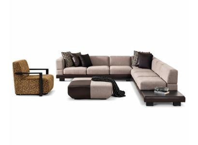Moderner Wohnzimmer Sofa Set Ecksofa L-form + Sessel Designer Polstermöbel