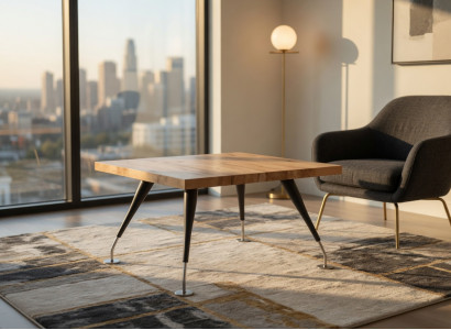 Eleganter Couchtisch für modernes Wohnen aus Holz und Metall