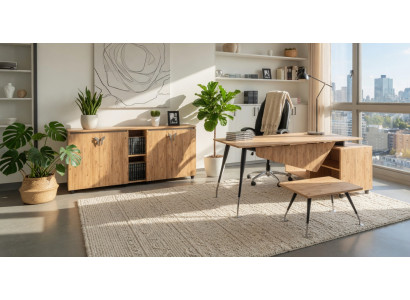 Arbeitszimmer Set Schreibtisch Konsole Couchtisch im modernen Stil