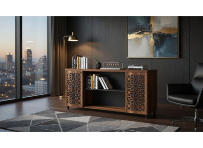 Konsole im modernen Stil mit dekorativen Holzverkleidungen