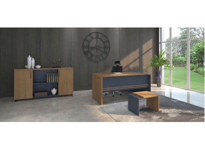 Modernes Büro Set Schreibtisch Konsole Couchtisch Holz Metall Design