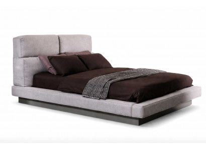 Grau Bett Luxuriöses Komfortdoppelbett Kunstleder Zweibett Komfortbett