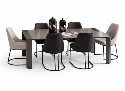 Designer Esstisch mit 6x Stühle Esszimmer Komplettes Moderner Möbel
