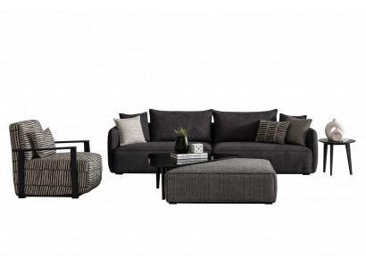Sofa Set 4+1 Sitzer Moderner Wohnzimmer Couchtisch mit Beistelltisch