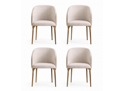 Set von 4 modernen Sesseln mit gepolsterten Sitzen und Metallbeinen