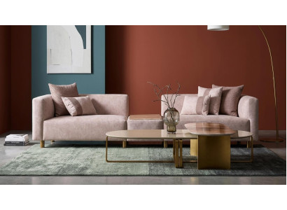 Elegante Lux Wohnzimmer Set: Sofa und Couchtisch im Designer-Stil